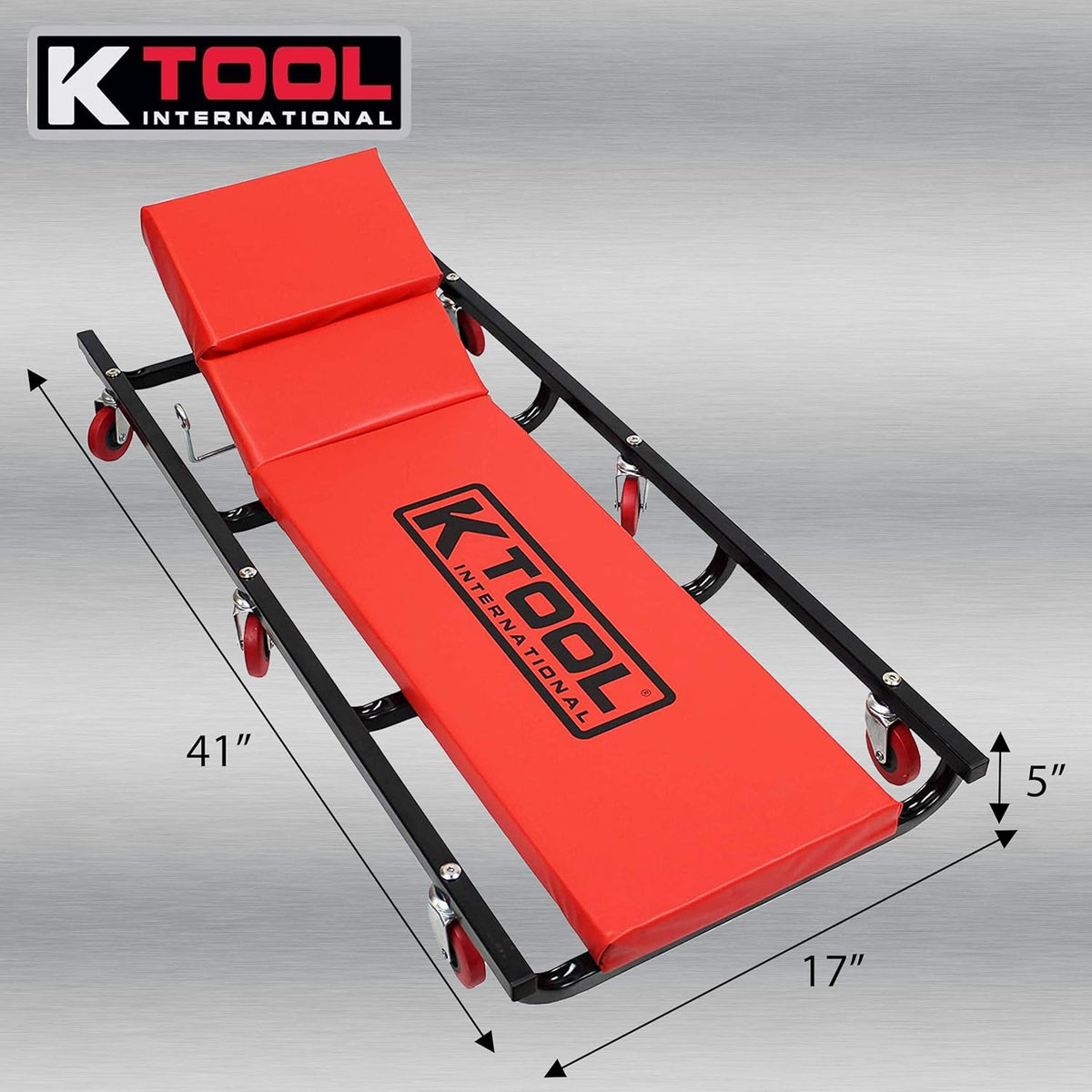 40 Metal Frame Creeper with Adjustable Headrest, 6 2 Oil Resistant Castors P353