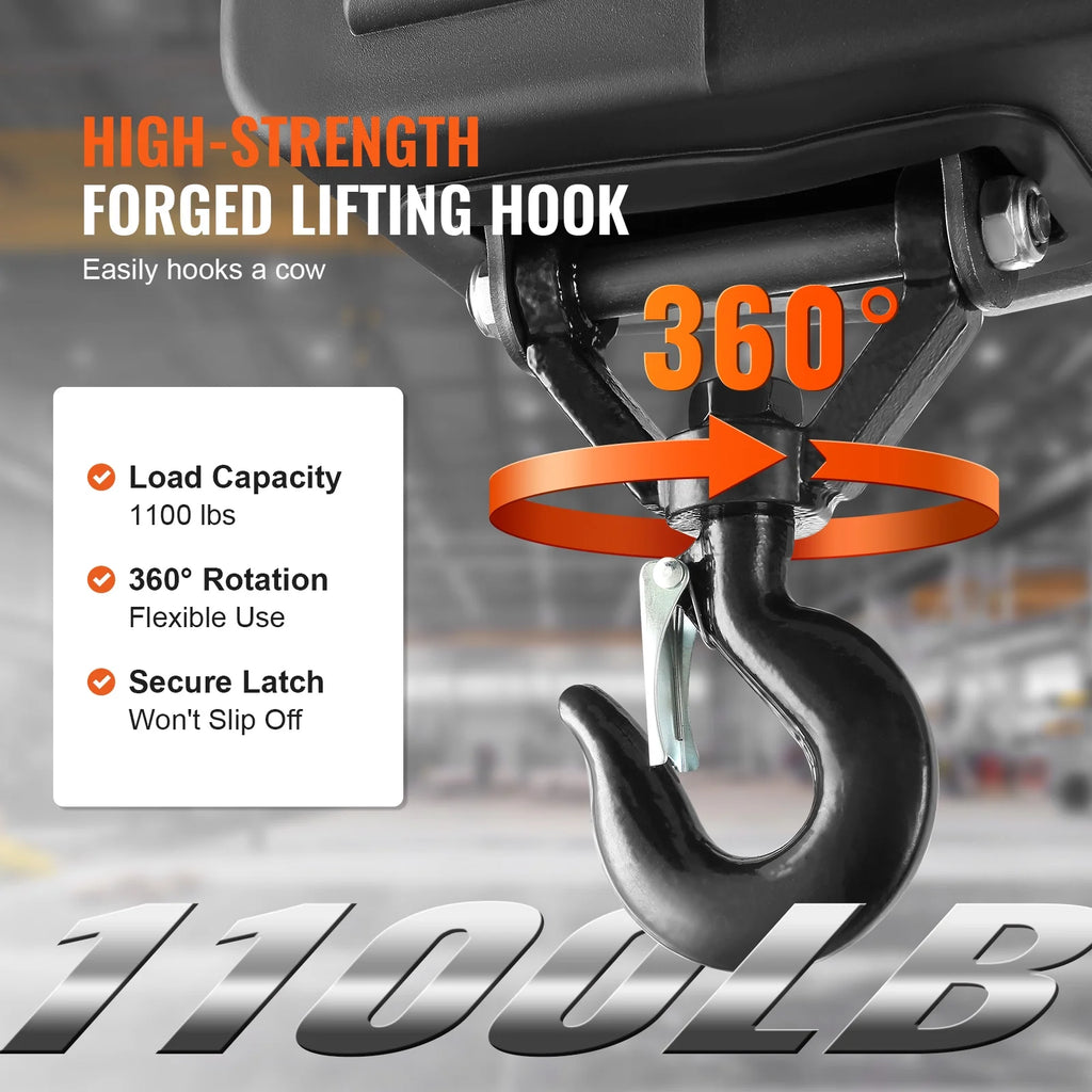 Portable Electric Hoist Power Winch 1100lbs J9079