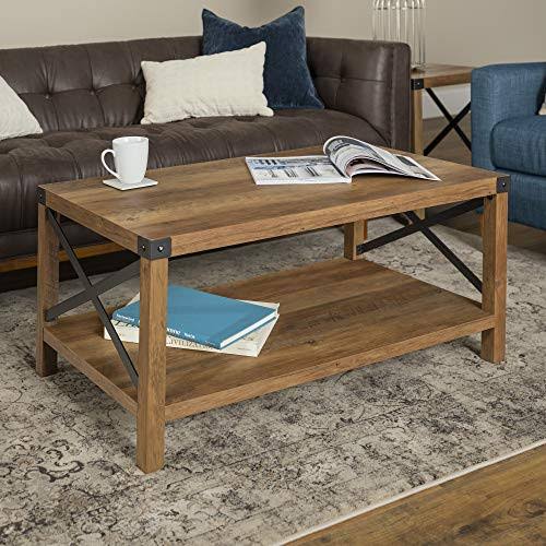 Rustic Oak Metal Bookcase C152746