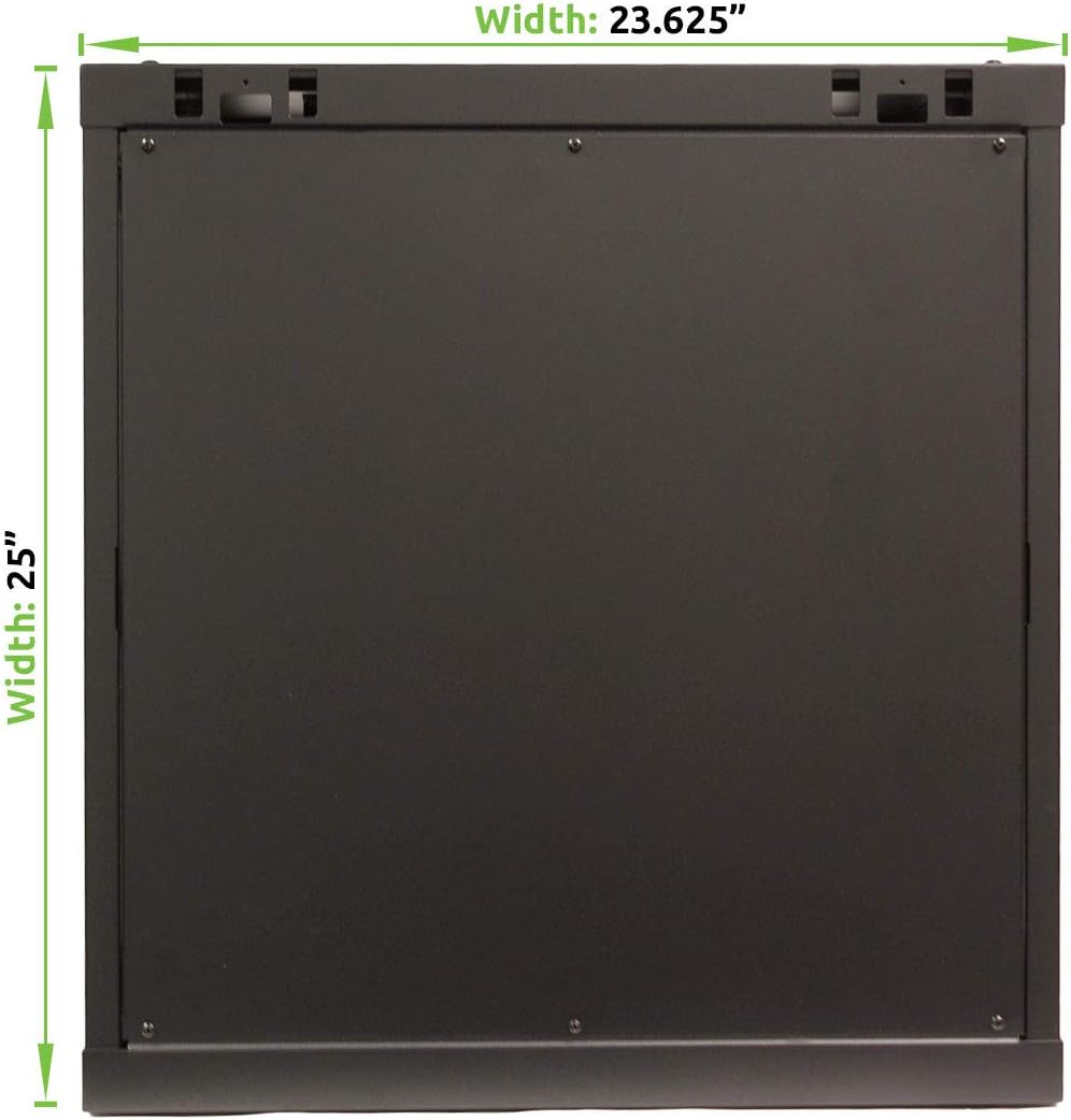 12U Wall Mount Server Cabinet Rack Enclosure with Glass Door Lock D355