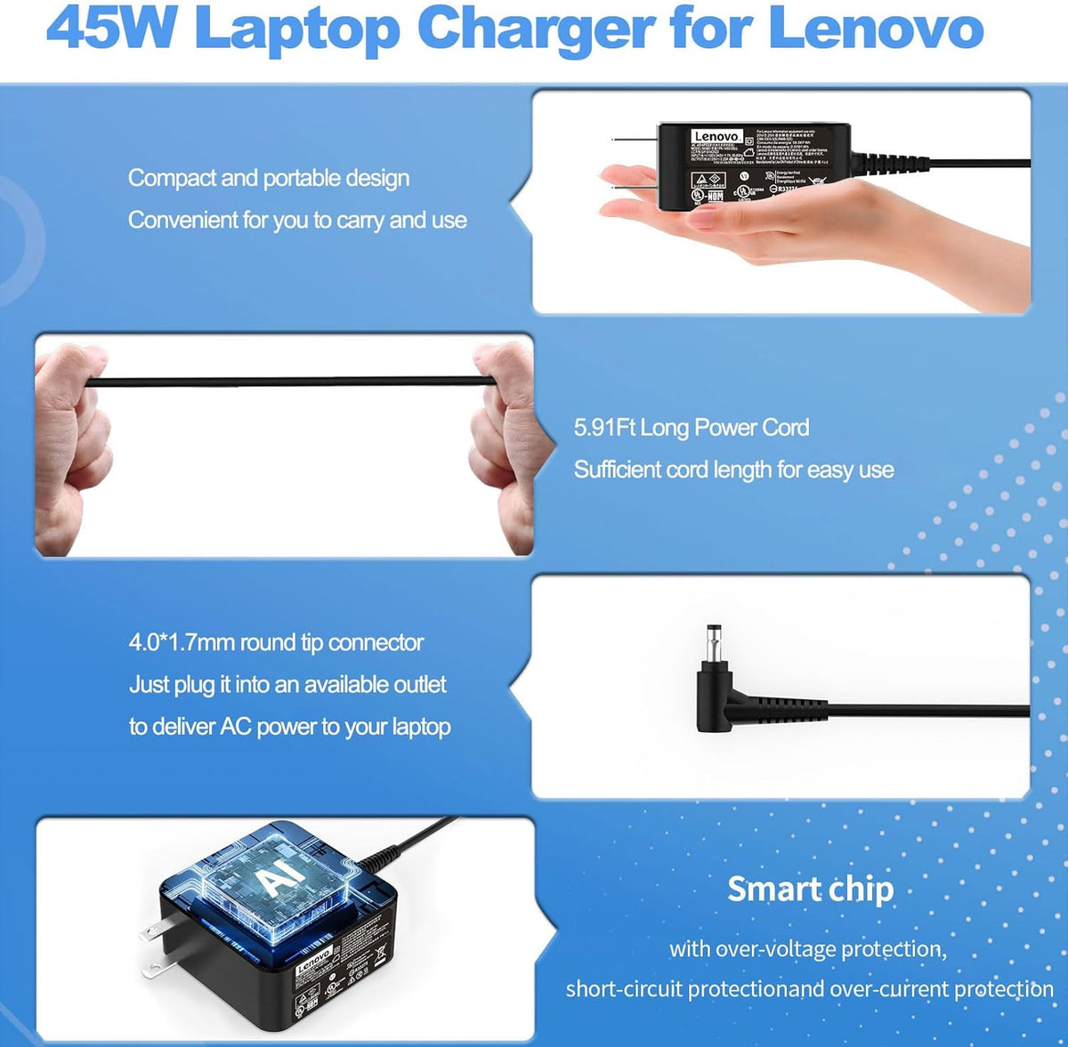 45W Laptop Charger Power Supply AC Adapter M1170