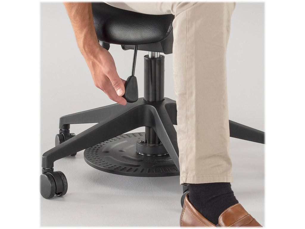 Saddle Swivel Stool with Plastic and Vinyl E568
