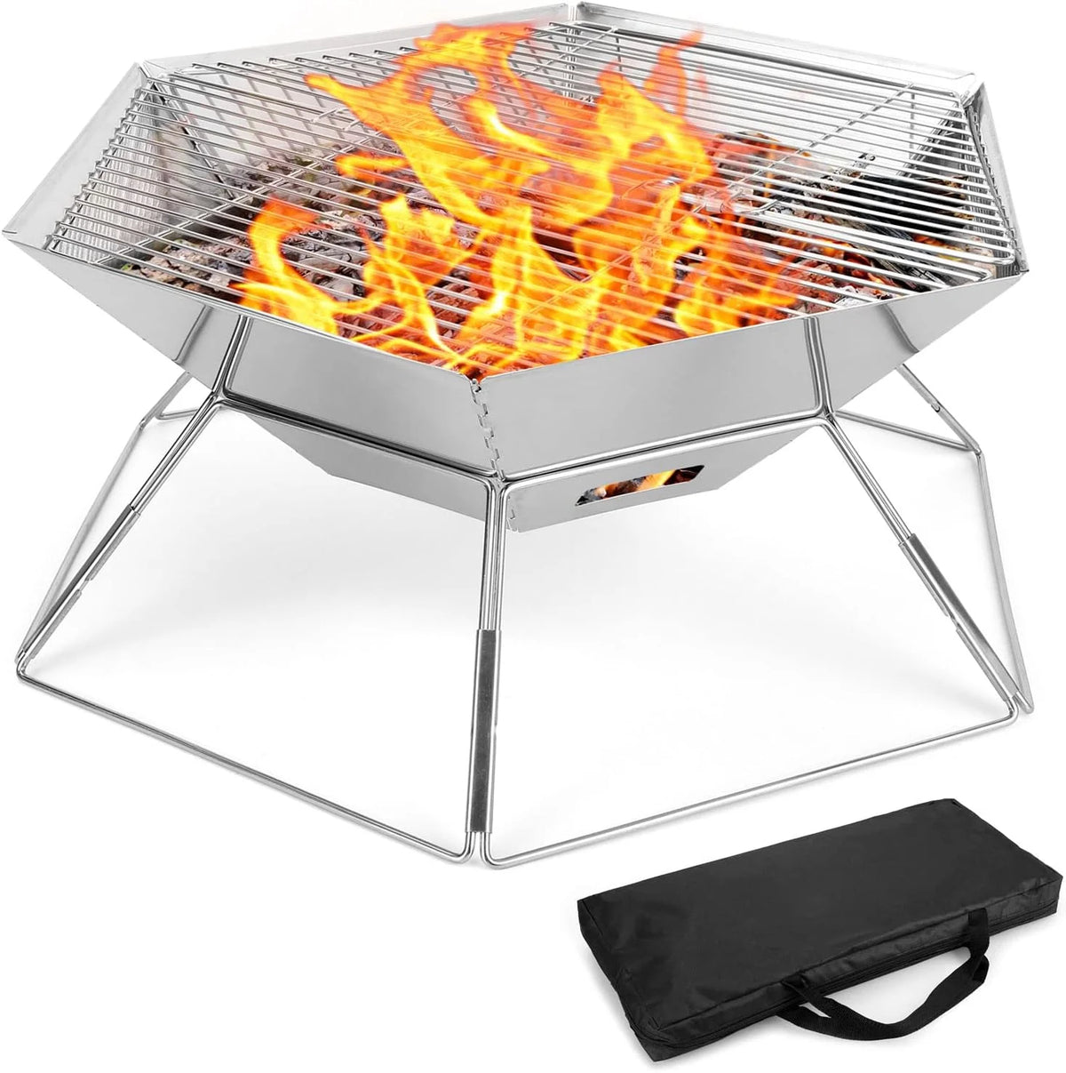 Hexagon Stainless Steel Folding BBQ Grill U4813