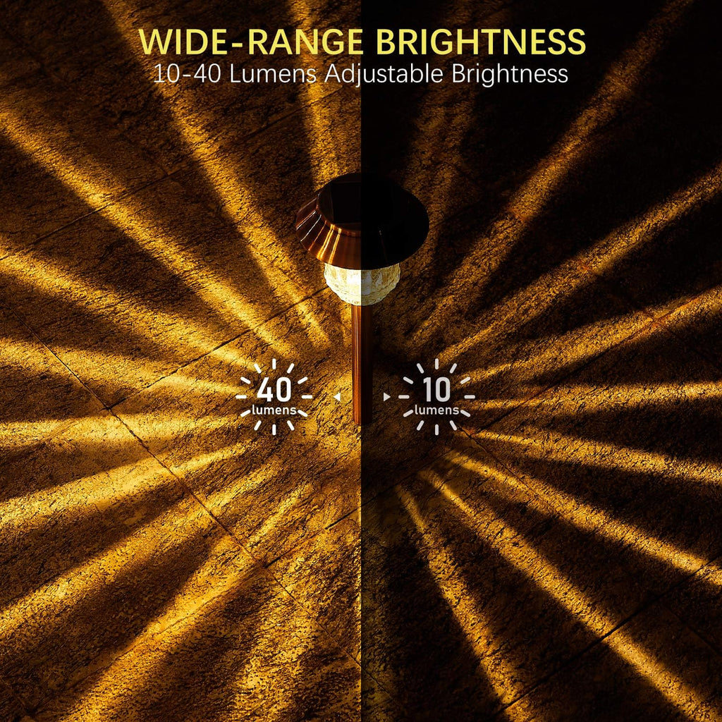 4 Pack Solar Pathway Lights Outdoor Waterproof IP65 Warm White LED Z867