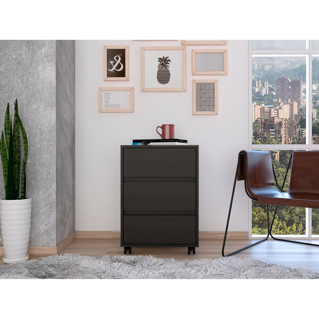 Black 3 Drawer Filing Cabinet R3034