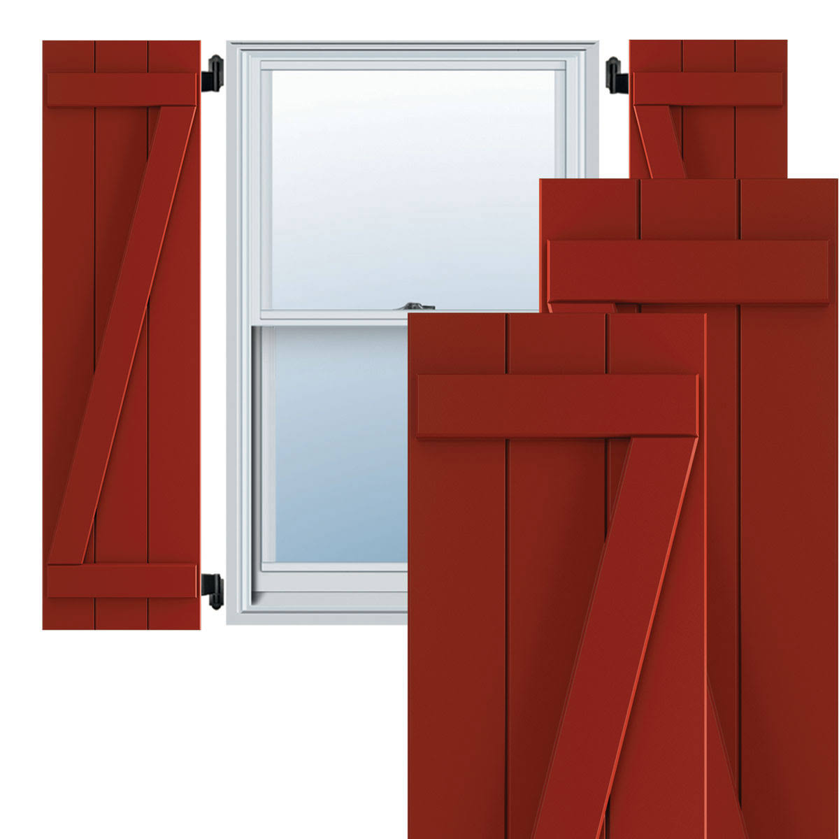 Fire Red PVC Board and Batten Shutters Y3612