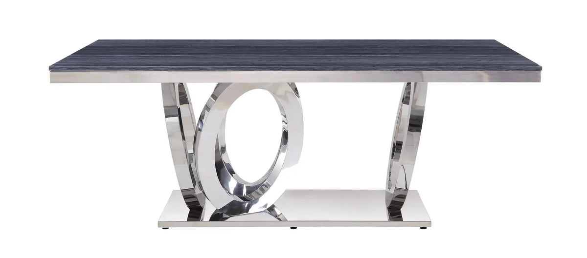 Modern Gray Mirrored Coffee Table End Table Accent Table E992205
