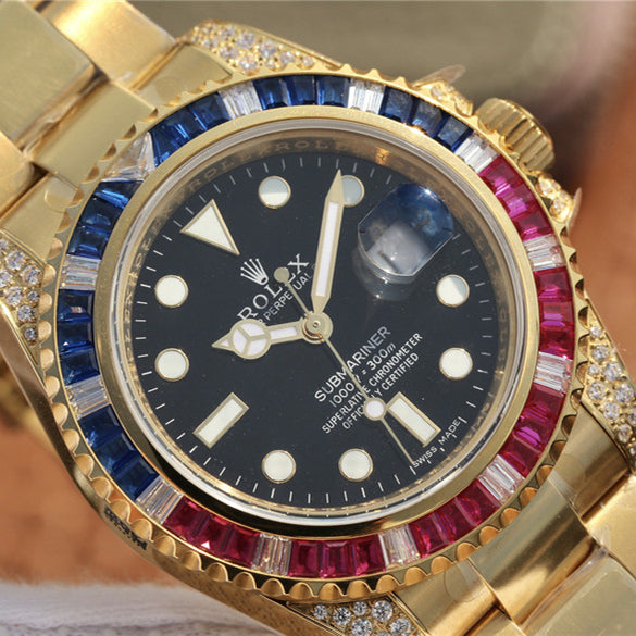 Golden Blue Red Diamond Black Dial 40mm G32503