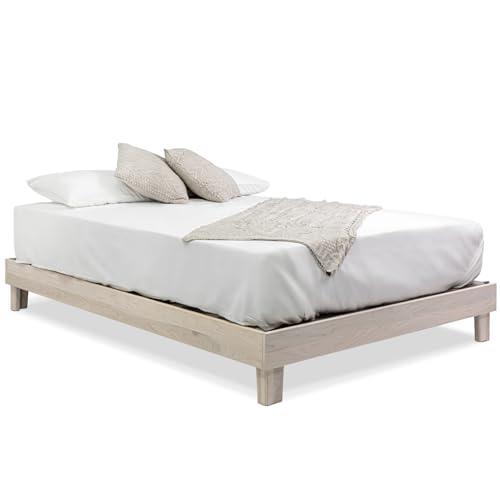 Solid Hardwood Platform Bed Frame with Slats D552843