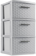 3 Drawer Plastic Cement Weave Tower I73466