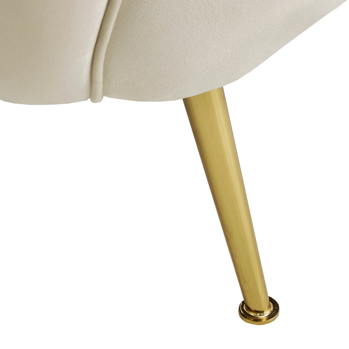 Beige Velvet Upholstered Accent Chair V623206