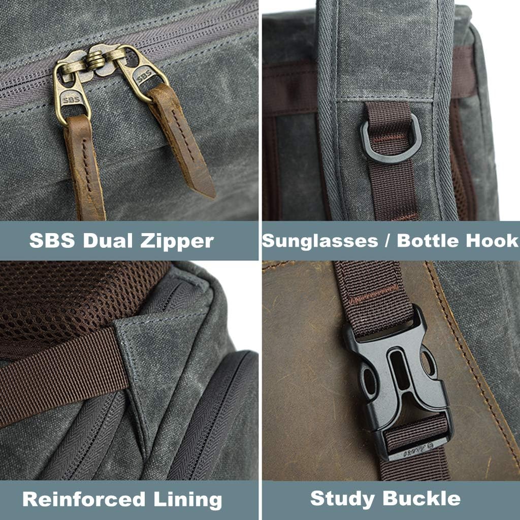 Canvas Water-repellent 15 inch Laptop DSLR SLR Backpack X5855