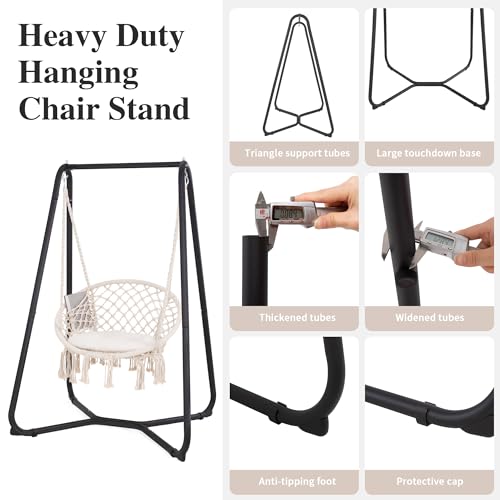 Hammock Chair with Stand, 330 lbs Capacity, Grey N520695