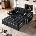 3 in 1 Sleeper Sofa Bed with Side Table, Orange J892