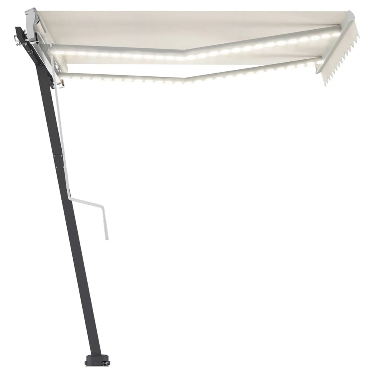 Manual Retractable Awning with LED Outdoor Canopy Sunshade Shelter Cream 118.1 x 98.4 Inches C93150