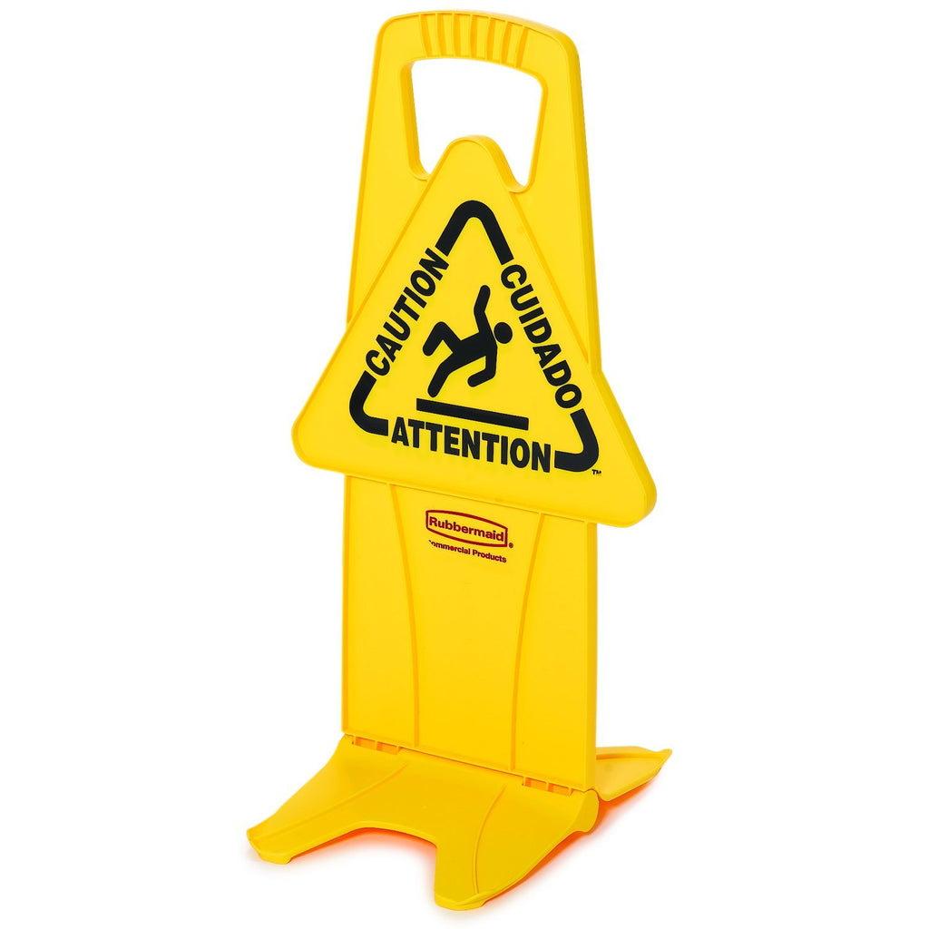 26 Inch 4-Sided Yellow Caution Sign, Pack of 2 R847580