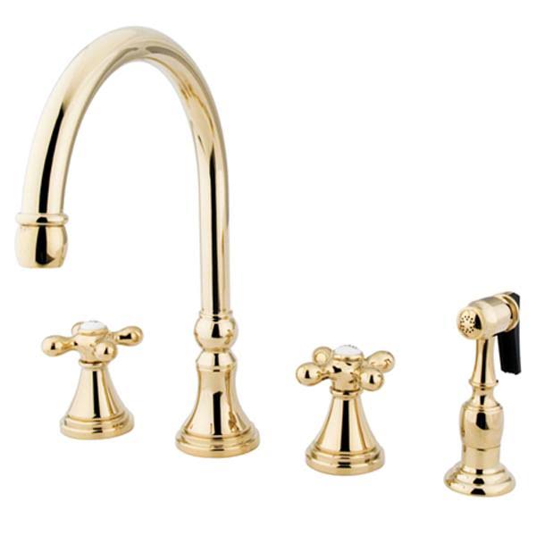 Oil Rubbed Bronze Deck Mount Kitchen Faucet with Brass Sprayer A27595