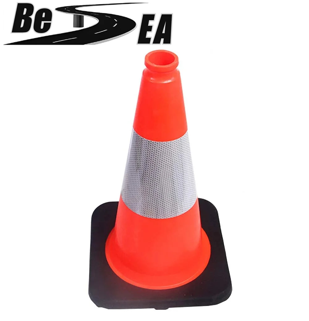 18" Orange PVC Safety Traffic Cone with Black Base and 6" Reflective Collars X4976