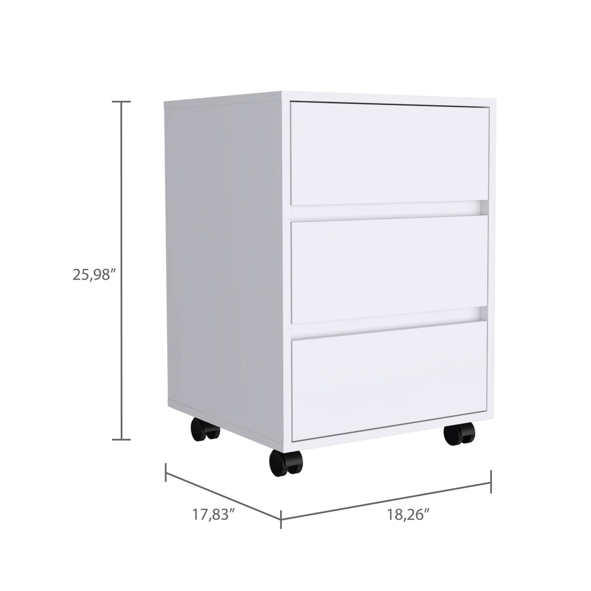 Black 3 Drawer Filing Cabinet R3034