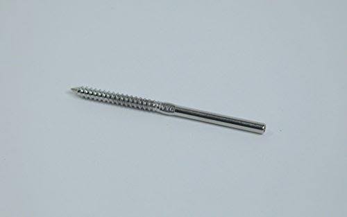 Stainless Steel Hand-Crimp Lag Stud for 1/8x22 Cable Railing (Lot of 10) X5761