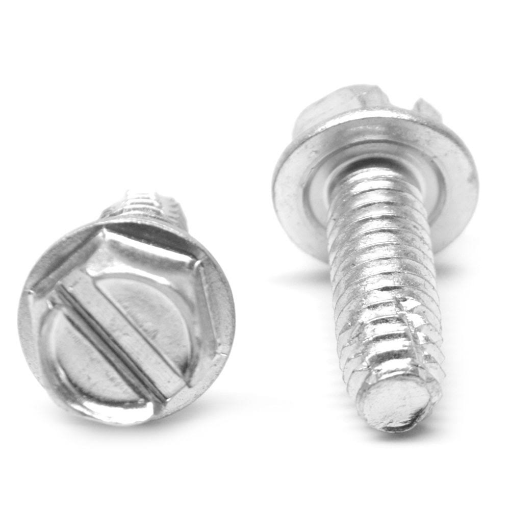 Coarse Thread Thread Cutting Screw Slotted Hex Washer Head Low Carbon Steel Zinc Plated Q90685
