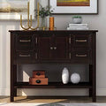 Espresso Console Table with 4 Drawers, 1 Cabinet and 1 Shelf A308