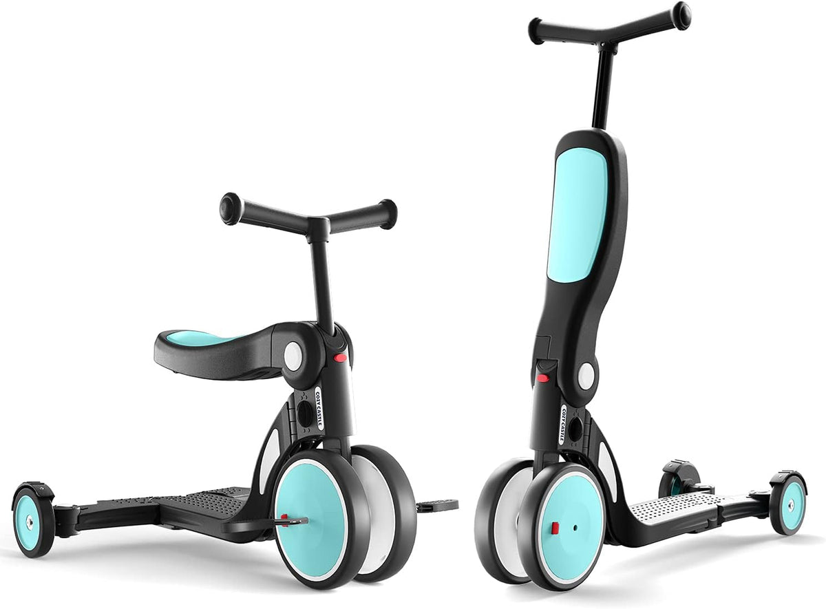 5-in-1 Adjustable Height Foldable 3 Wheels Toddler Scooter with Detachable Pedals U88755