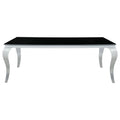 Rectangular Glass Top Dining Table Black and Chrome W4636