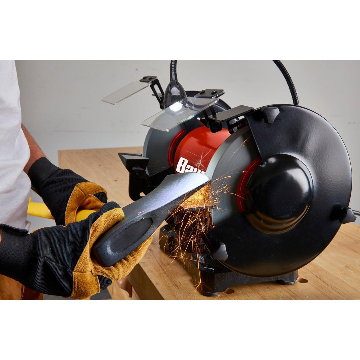 8 in. Variable-Speed Bench Grinder with LED Work Light M406
