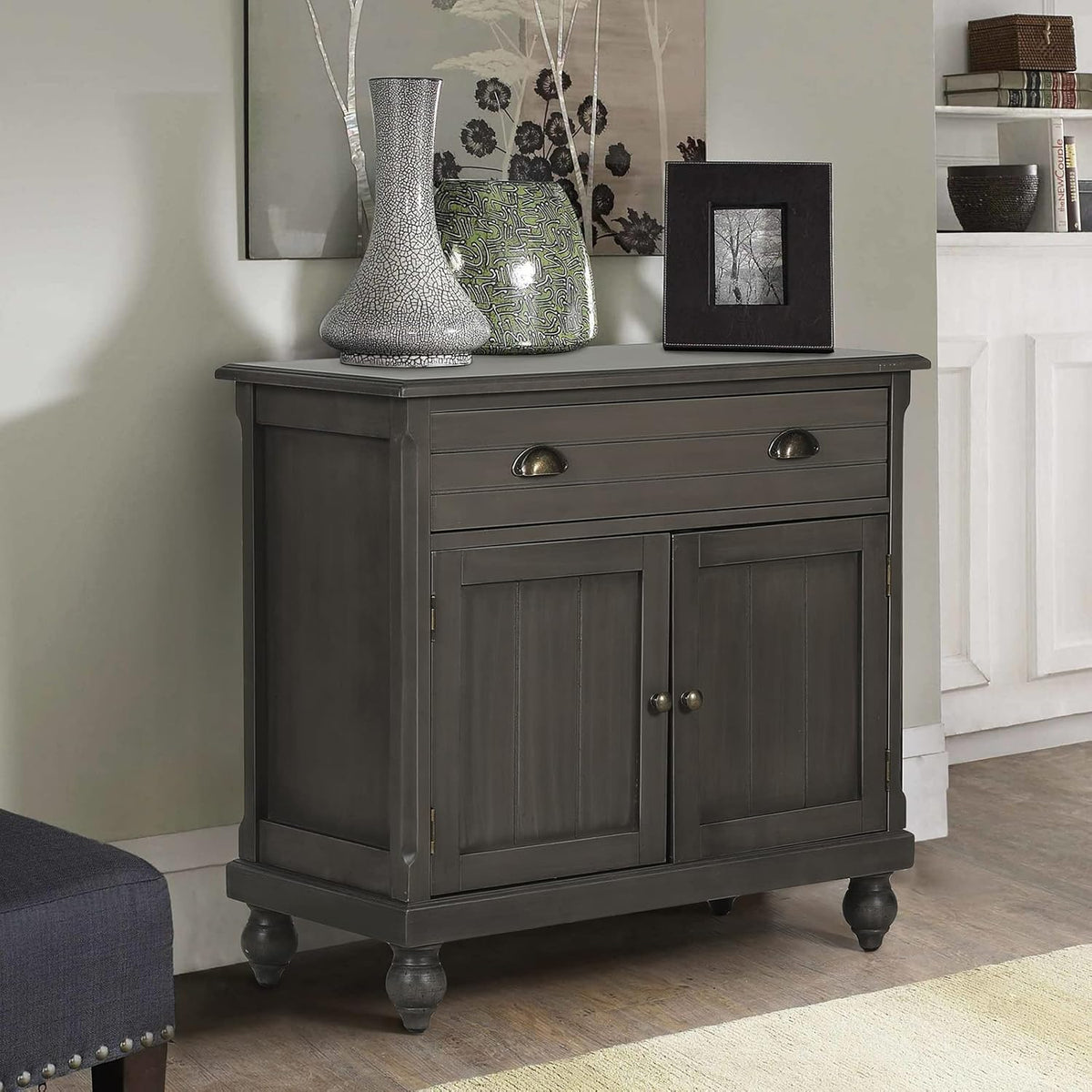Blue Teal Storage Cabinet with 2 Doors J983191
