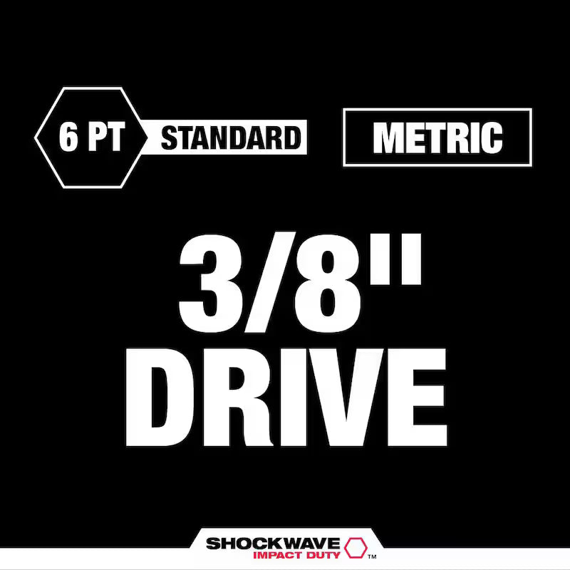 3/8 in. Drive Metric 6 Point Impact Socket Set 14-Piece P9674