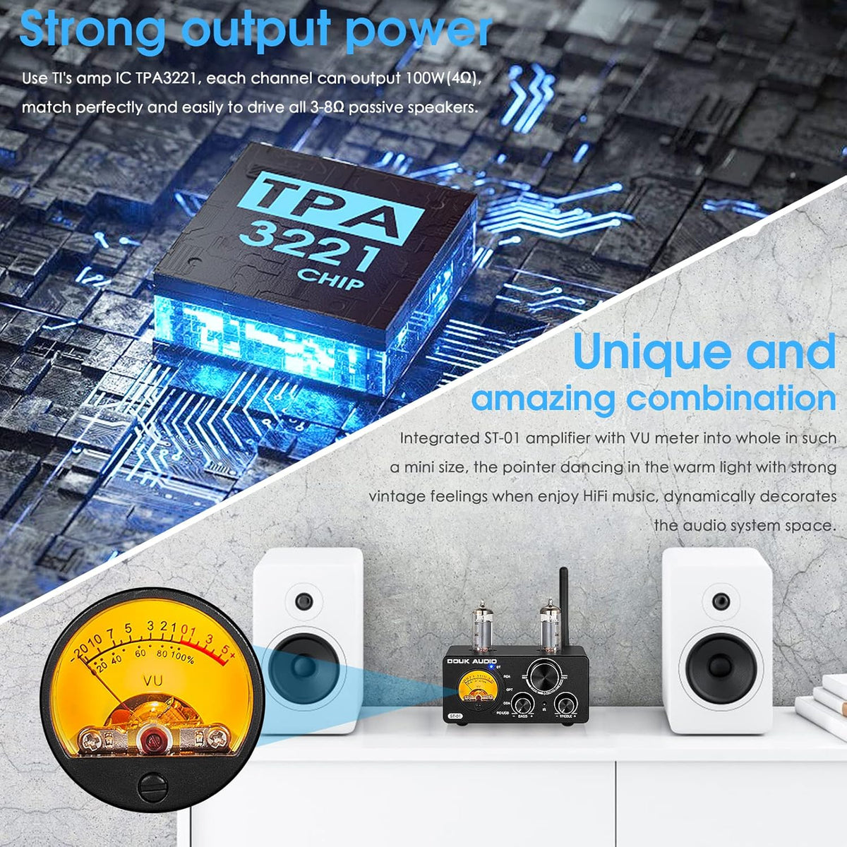 200W Bluetooth 5.0 Vacuum Tube Amplifier J543