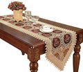 Small Vintage Burgundy Lace Table Runner 16 × 36 Inch W9514