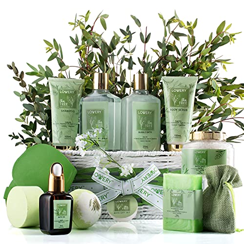 15 pc Tea Tree Bath Set with Bath Oil, Shower Gel, Bubble Bath, Handmade Soap, Steamer Tablet, Potpourri J211491