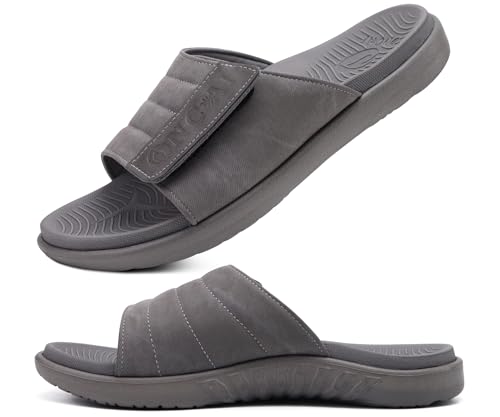 Mens Open Toe Athletic Sport Slides with Arch Support L583468