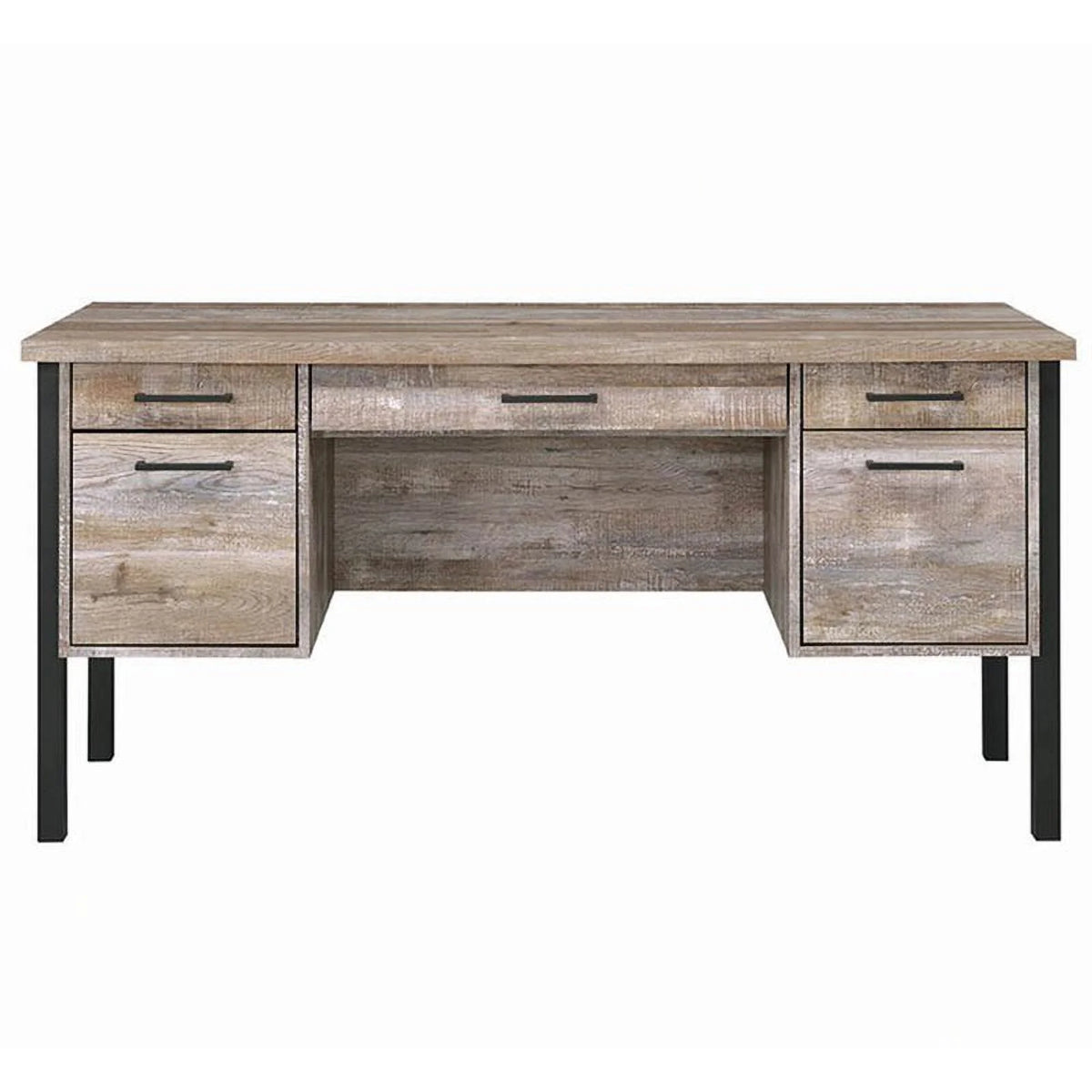 4-drawer Weathered Oak Office Desk Y5504