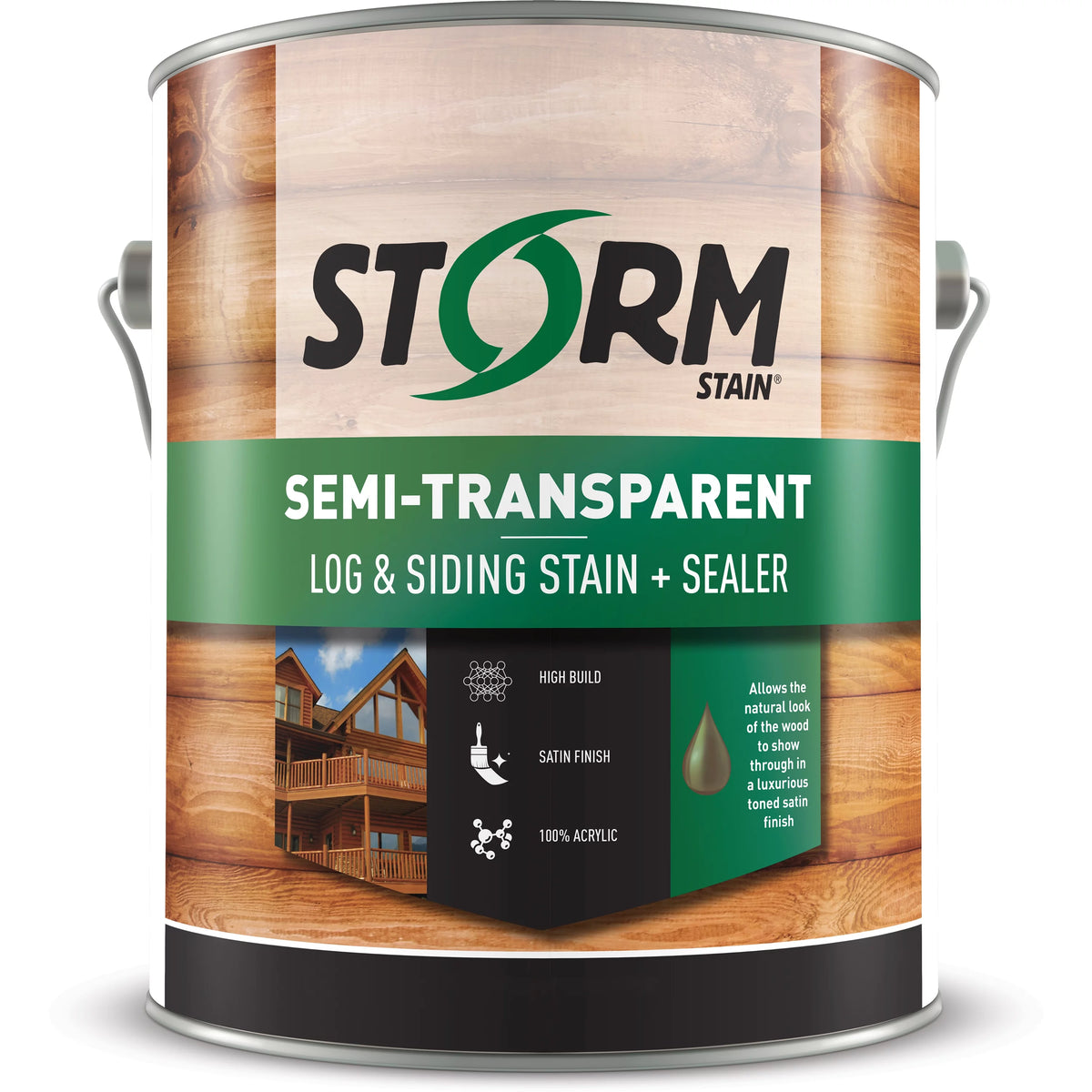 Semi-Transparent Log & Siding Stain + Sealer Teak 1 Gallon Z6802