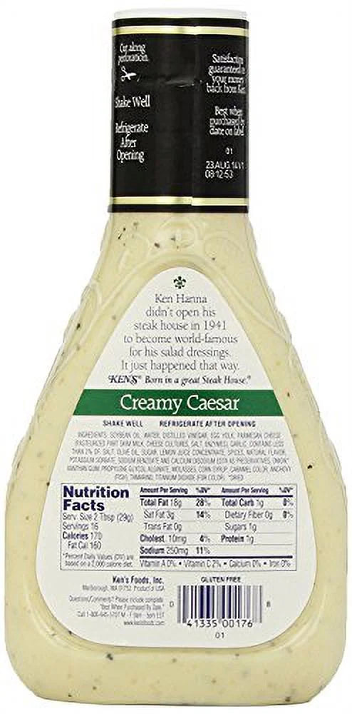 Creamy Caesar Dressing 16 Fl. Oz. 4 Bottles E40032