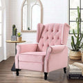 Pink Velvet Push Back Recliner Wingback Accent Chair G75412