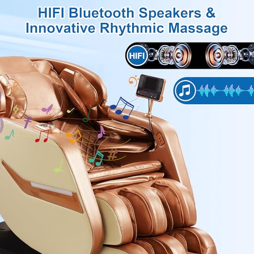 Zero Gravity SL-Track Shiatsu Full Body Massage Chair with Body Scan, Waist Heating, Bluetooth, Foot Rollers, 32 Airbags & Extended Footrest Z36472