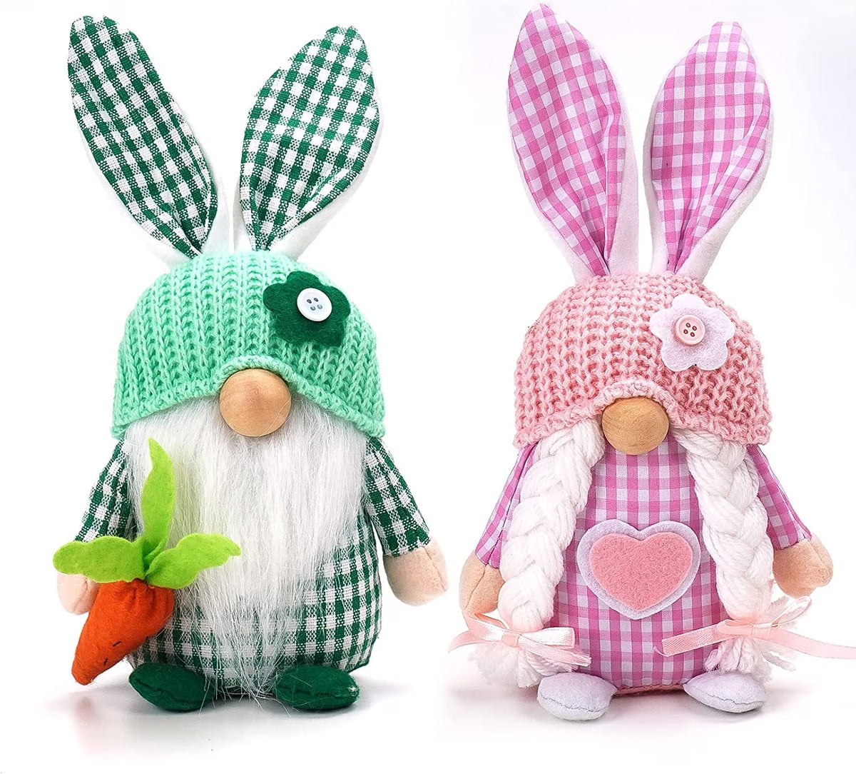 2 Pack Handmade Plush Gnome Decor B5841