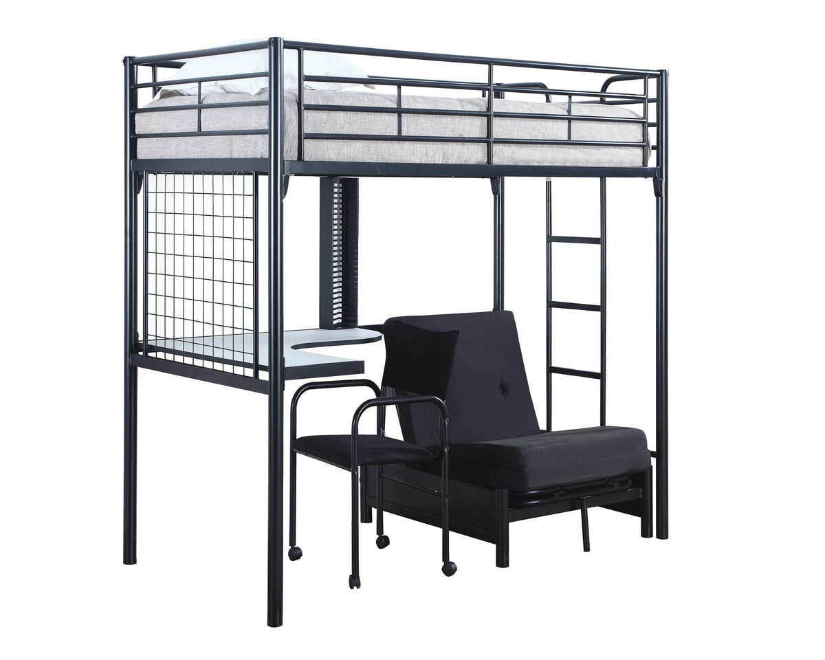 Black Twin Loft Bed P21276