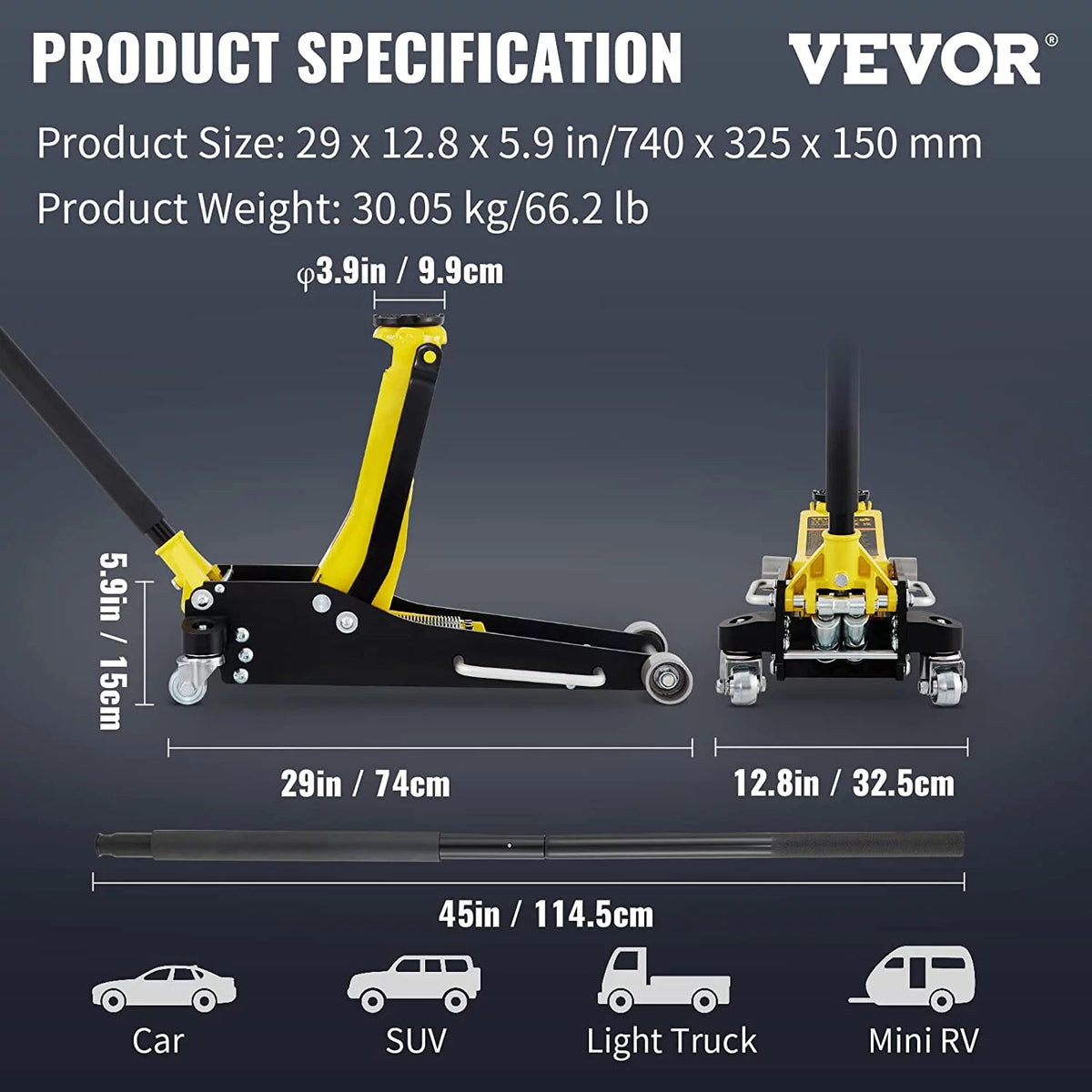 3 Ton Low Profile Aluminum Steel Floor Jack Z842