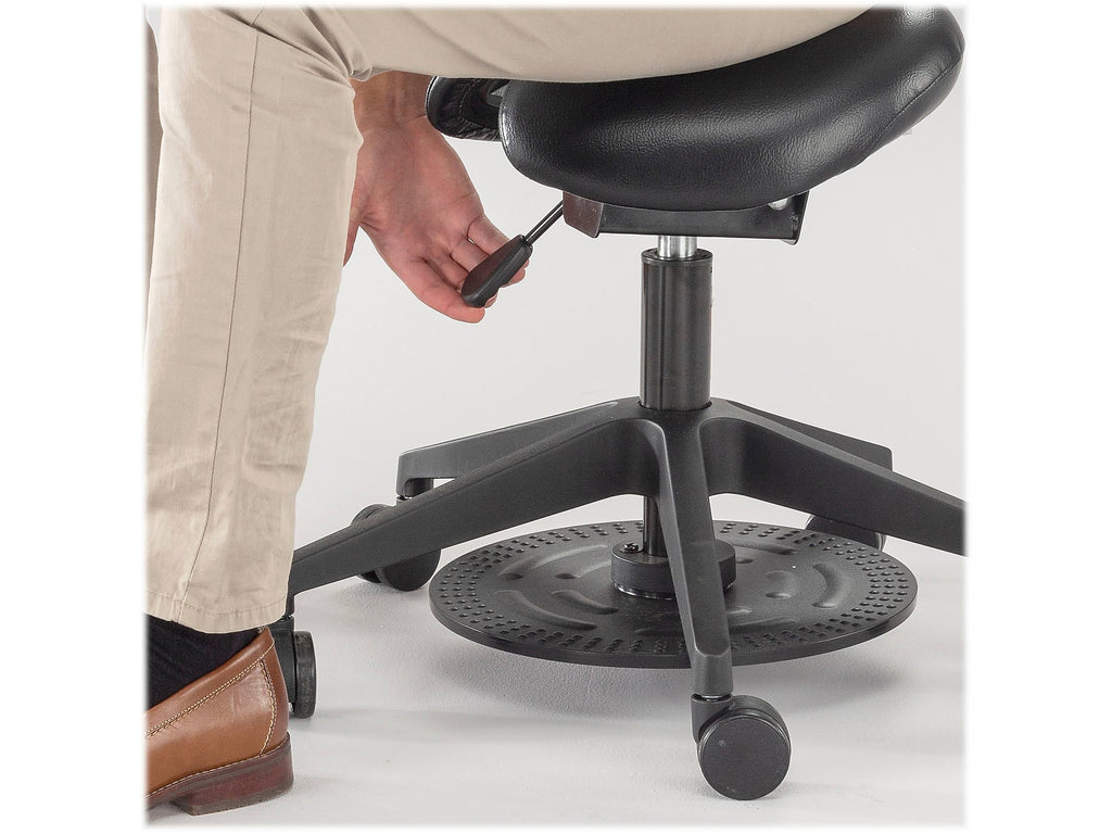 Saddle Swivel Stool with Plastic and Vinyl E568