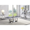 Modern Gray Mirrored Coffee Table End Table Accent Table E992205
