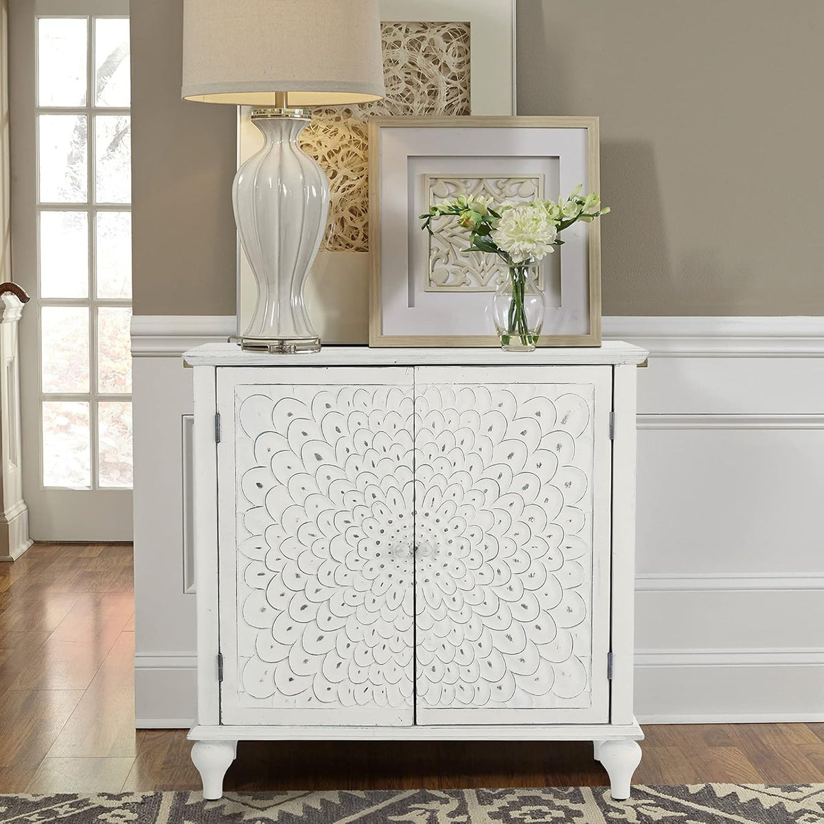 Blue Teal Storage Cabinet with 2 Doors J983191