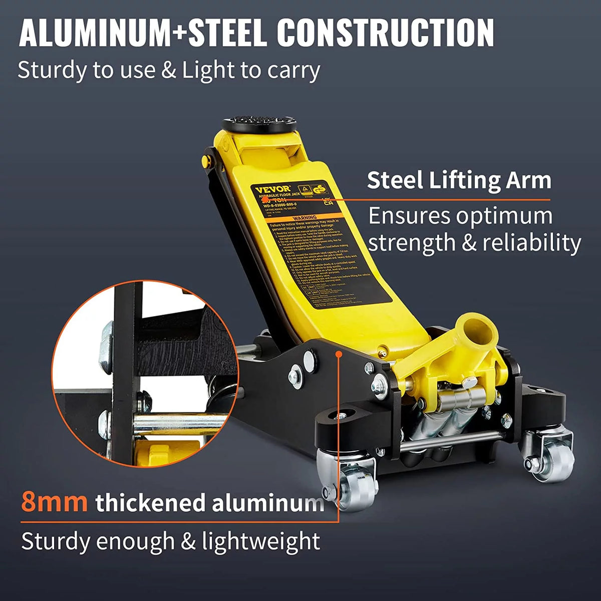 3 Ton Low Profile Aluminum Steel Floor Jack Z842