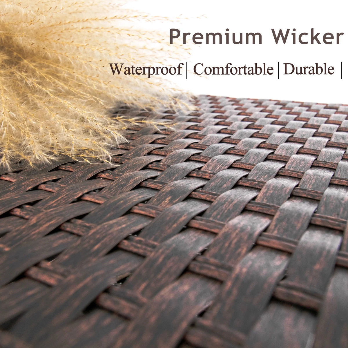 Mixed Brown Wicker Coffee Table with Glass Top and Storage Z505