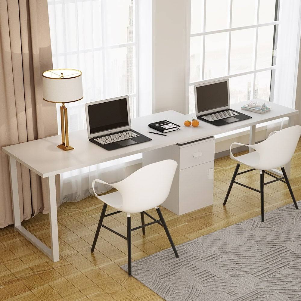 Black L-Shaped Computer Desk with File Cabinet U6297