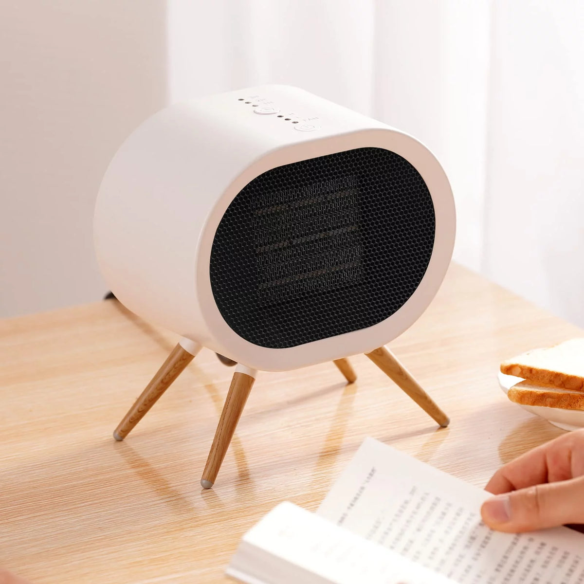 Small Space Heater, 1000W PTC Ceramic Electric Fan Heater - Black F953